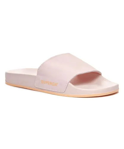 Superga Womens/Ladies 1908 Butter Soft Leather Sliders (Light Pink/Apricot)
