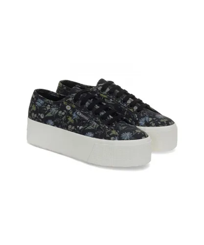 Superga Womens/Ladies 2790 Floral Lace Up Trainers (Dark Grey)