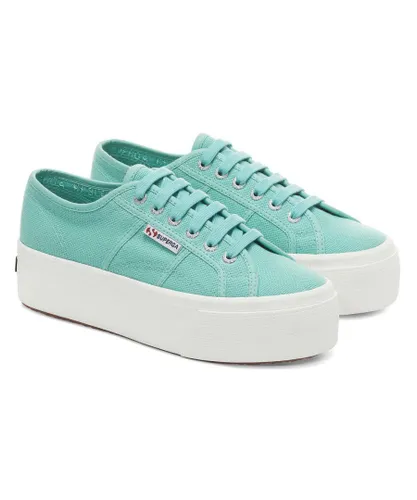 Superga Womens/Ladies 2790 Linea Up Down Trainers (Green Water/Avorio) - Turquoise