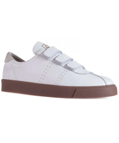 Superga Womens/Ladies 2870 Sport Club S Contrast Detail Leather Trainers (White/Beige Gesso)