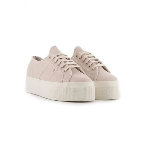 SUPERGA Womens Pink Almond 2790 Tumbled Leather Sneaker