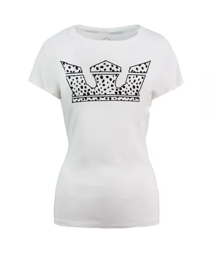 Supra White Crown Short Sleeve Crew Neck Womens T-Shirt 192232 163 Cotton