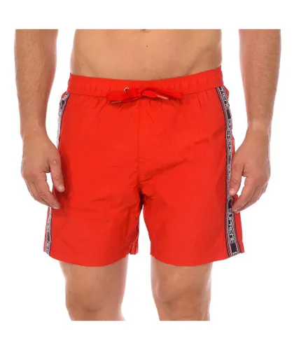 Supreme Saona Mens Print Boxer Swimsuit CM-30060-BP - Red Polyamide