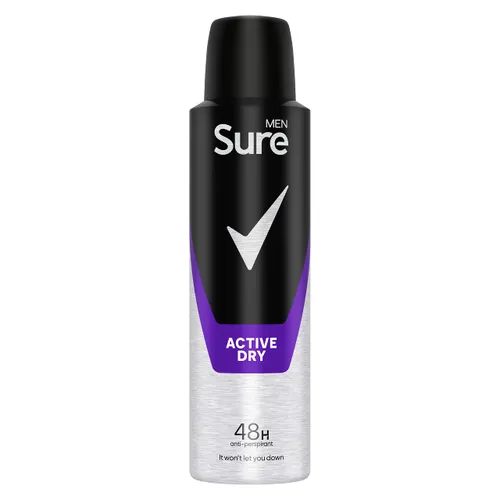 Sure Men Active Dry Antiperspirant Deodorant Aerosol pack