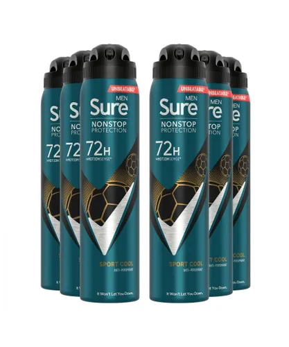 Sure Mens Men Anti-perspirant 72H Nonstop Protection Sport Cool Deodorant 250ml, 6 Pack - NA - One Size