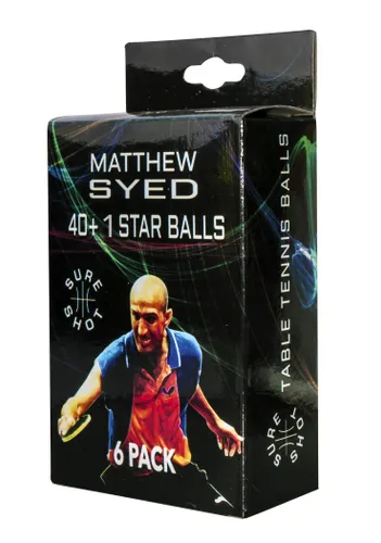 Sure Shot Matthew Syed 40+ 1 Star Table Tennis Balls
