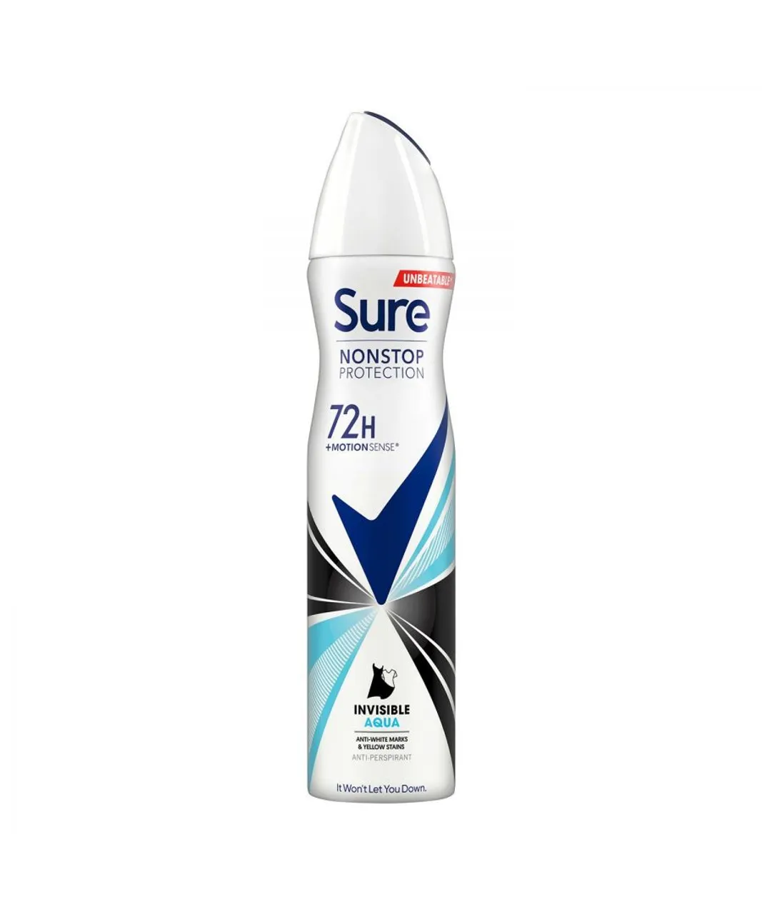 Sure Womens Women Anti-perspirant 72H Nonstop Protection Invisible Aqua Deo 250ml, 6 Pack - One Size