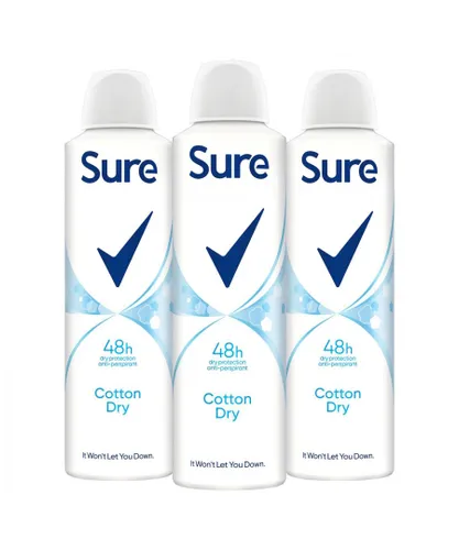 Sure Womens Women Motion Sense Anti-Perspirant Deodorant, Cotton Dry, 3 Pack, 150ml - NA - One Size