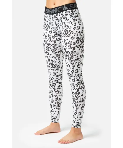 Surfanic Womens Cozy Limited Edition Long John Baselayer Snow Leopard - Black/White