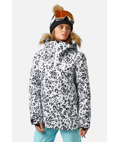 Surfanic Womens Riva Hypadri Ski Jacket Snow Leopard - White