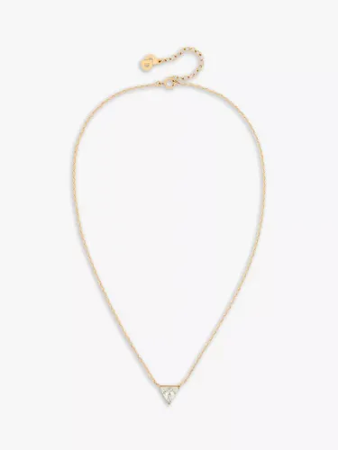 Susan Caplan Vintage Dior Triangle Swarovski Crystal Pendant Necklace - Gold - Female