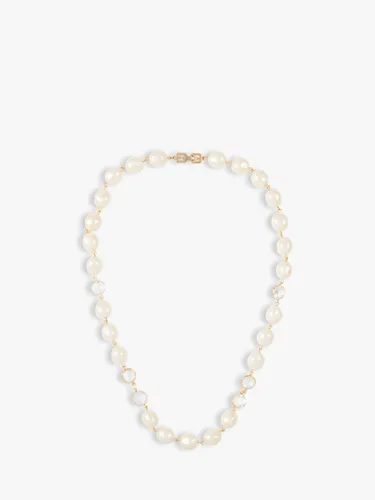 Susan Caplan Vintage Givenchy Faux Pearl Necklace, Made Circa 1990s - White/Gold - Female