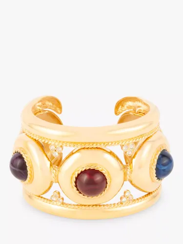 Susan Caplan Vintage Givenchy Swarovski Crystal & Lucite Cuff Bracelet, Gold/Multi - Gold/Multi - Female
