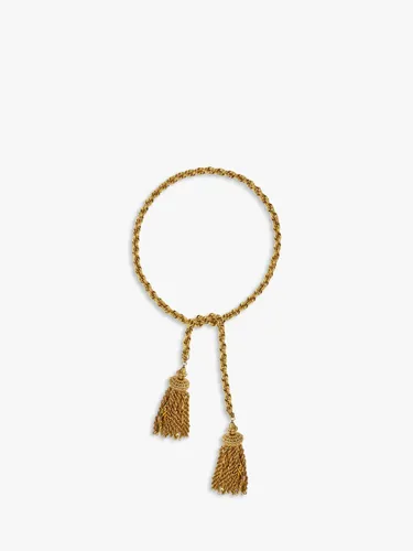 Susan Caplan Vintage Monet 22ct Gold Plated Rope Chain Tassel Lariat Necklace - Gold - Female