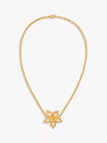 Susan Caplan Vintage Rediscovered Collection Faux Pearl Floral Pendant Necklace, Gold - Gold - Female
