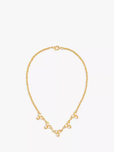 Susan Caplan Vintage Rediscovered Collection Gold Plated Cluster Faux Pearl Chain Necklace, Gold - Gold - Female