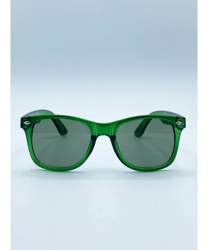 SVNX Mens Green Wayfarer Sunglasses with Lenses - One