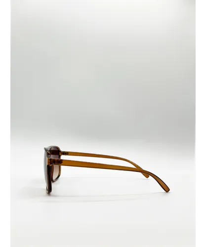 SVNX Mens Plastic frame navigator sunglasses - Brown - One