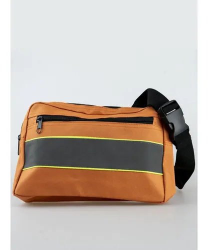 SVNX Mens Reflective Cross Body Bag - Orange - One Size
