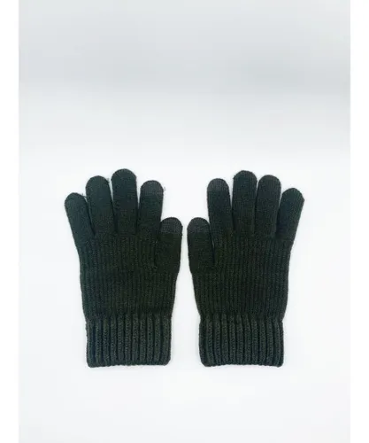 SVNX Mens Ribbed Knitted Gloves - Khaki - One