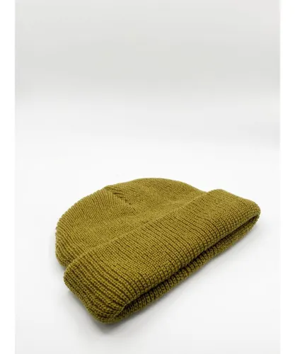 SVNX Unisex Ribbed Knitted Beanie - Green - One