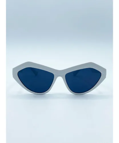 SVNX Womens Angular Sunglasses in White - One