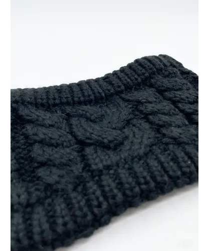 SVNX Womens Black Cable Knitted Headband - One