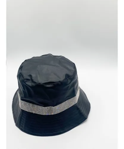 SVNX Womens Embellished Bucket Hat In Black Pu - One