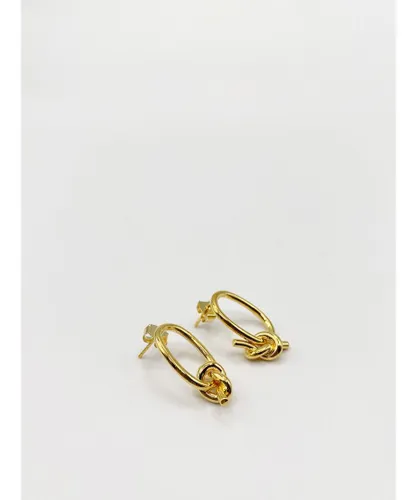 SVNX Womens GOLD TIED ROPE STUD EARRINGS Gold Plated - One Size