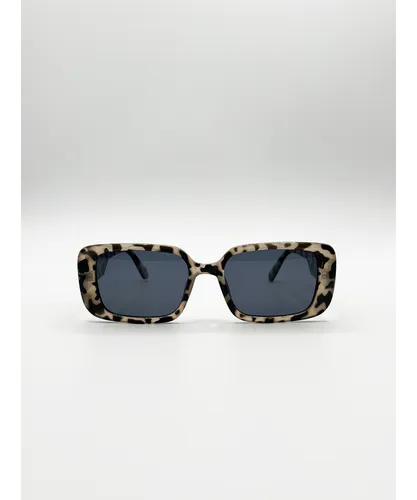 SVNX Womens Oversized Rectangle Sunglasses in Animal Print - One