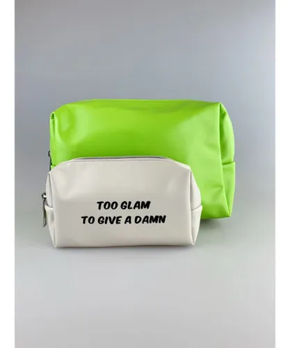 SVNX Womens 'Too Glam To Give a Damn' Toiletry Bag 2 Pack - Multicolour - One Size