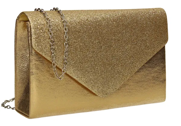 Swanky Swans Women's Kelly Glitter Envelope Clutch Bag