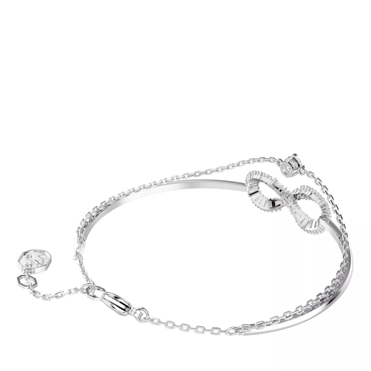 Swarovski Bracelets - Hyperbola bangle, Infinity, Rhodium plated - white - Bracelets for ladies
