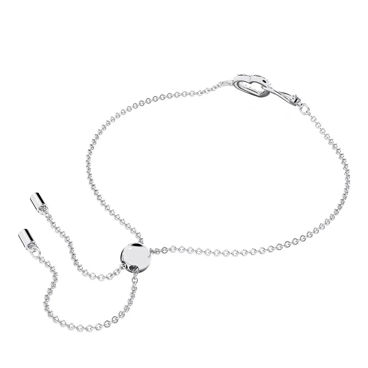 Swarovski Bracelets - Infinity Infinity and heart Rhodium plated - white - Bracelets for ladies