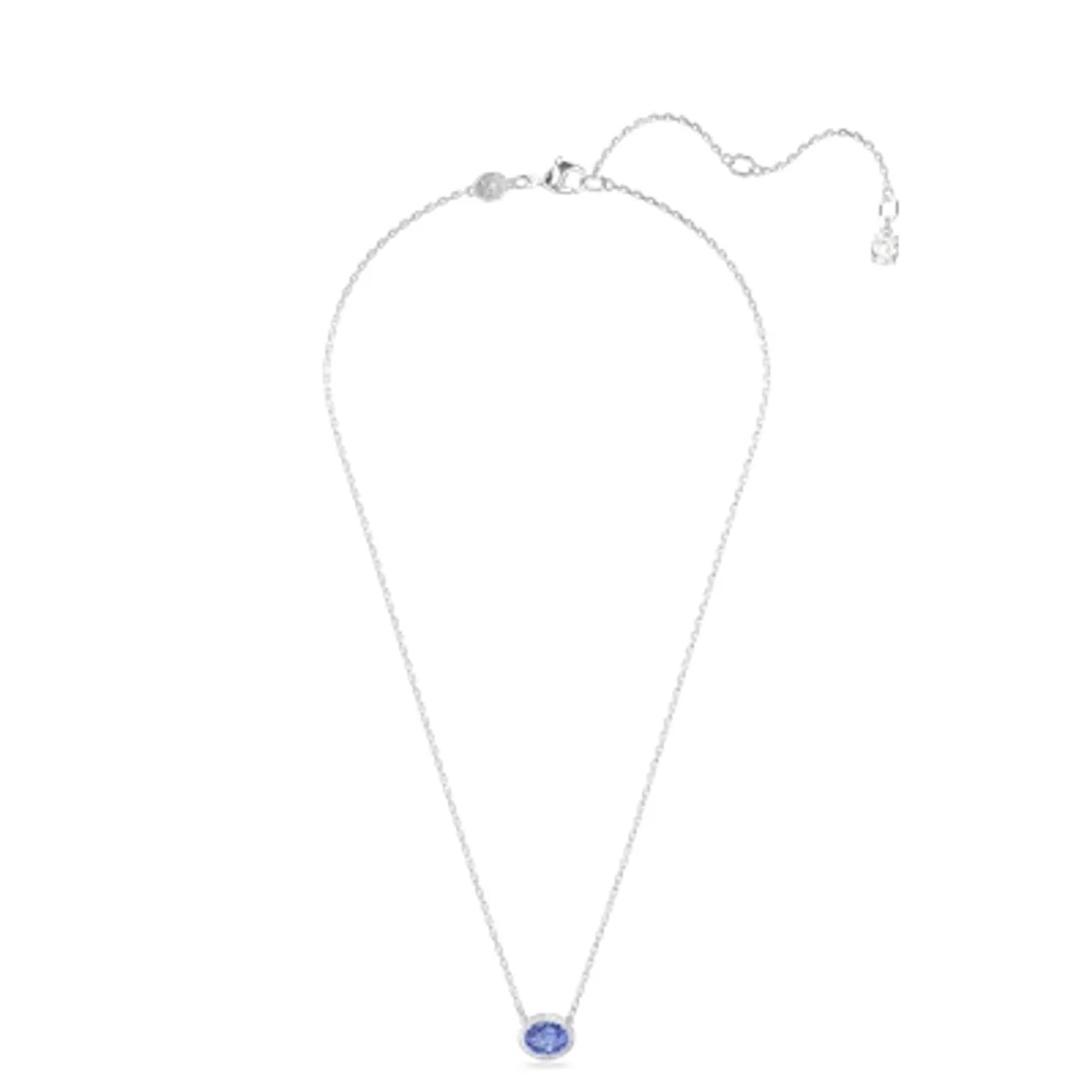 Swarovski Constella Blue Oval Cut Rhodium Necklace