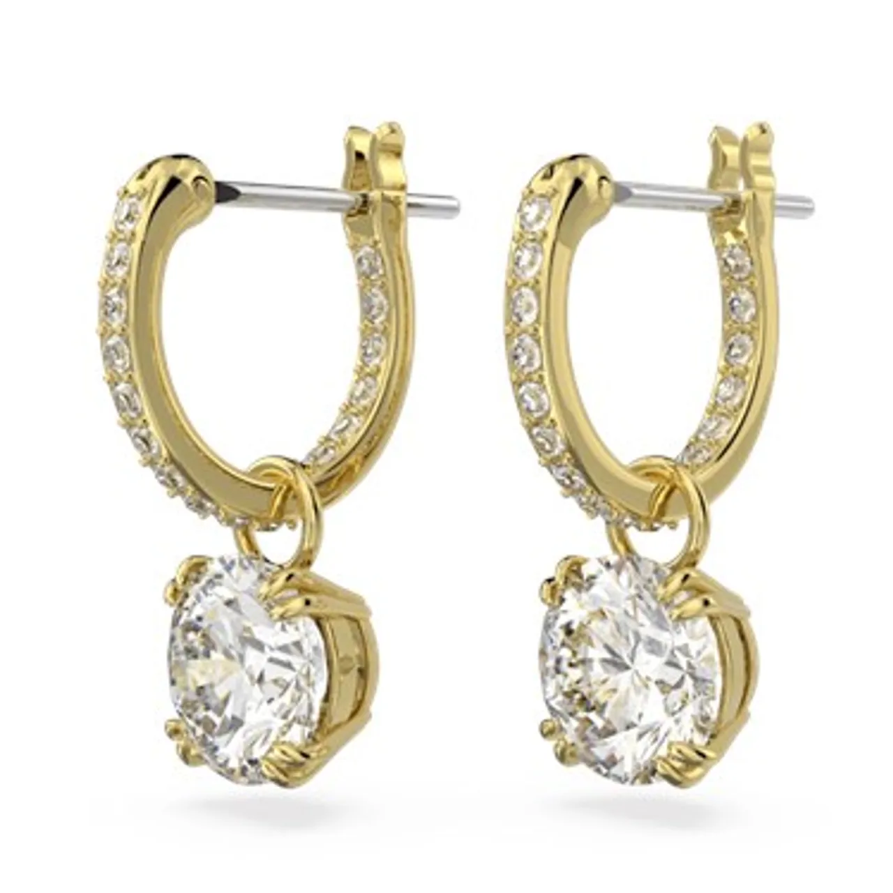 Swarovski Constella Gold Huggie Hoop Earrings