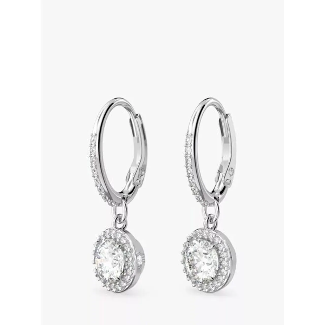 Swarovski Constella Round Crystal Hoop Earrings, Silver - Silver - Female