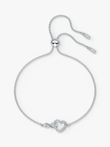 Swarovski Crystal Infinity and Heart Chain Bracelet, Silver - Silver - Female