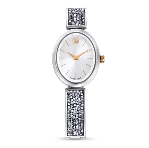 Swarovski Crystal Rock White and Stainless Steel Oval Watch
