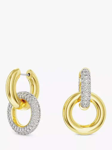 Swarovski Dextera Crystal Interlinked Hoop Earrings - Gold - Female