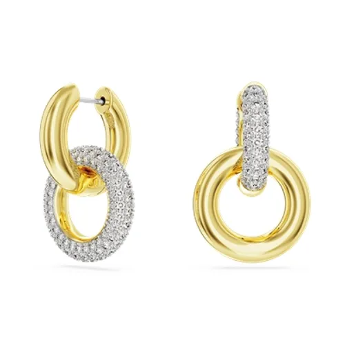 Swarovski Dextera Gold Interlocking Loop Hoop Earrings