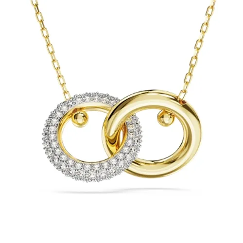 Swarovski Dextera Gold Interlocking Loop Pendant Necklace