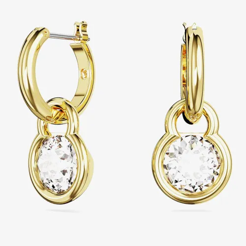 Swarovski Dextera White Round Cut Gold Plated Earrings 5666023