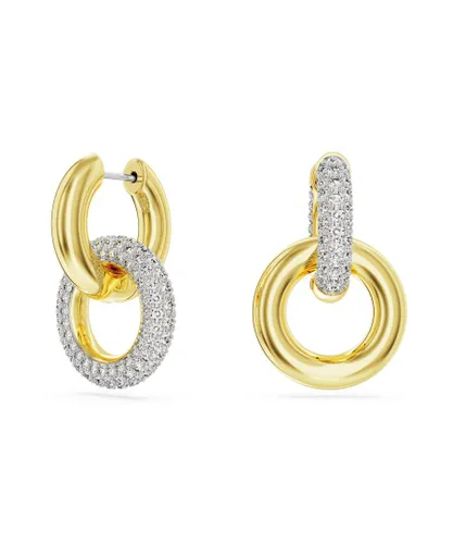Swarovski 'Dextera' WoMens Gold Plated Metal Hoop Earrings - 5668818 Gold Tone - One Size
