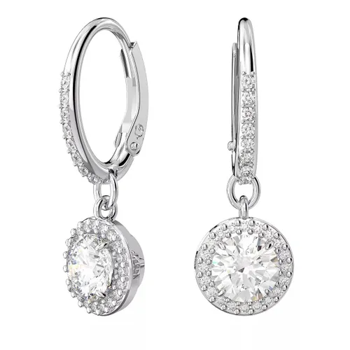 Swarovski Earrings - Constella drop Round cut Pavé Rhodium plated - silver - Earrings for ladies