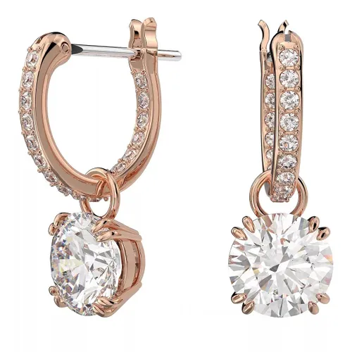 Swarovski Earrings - Constella drop Round cut rose gold-tone plated - quarz - Earrings for ladies