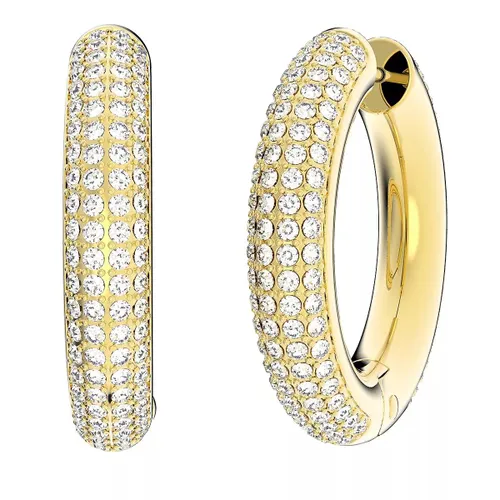 Swarovski Earrings - Dextera hoop Medium Gold-tone plated - white - Earrings for ladies