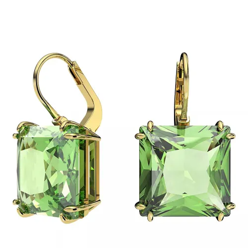 Swarovski Earrings - Millenia drop Square cut Gold-tone plated - green - Earrings for ladies