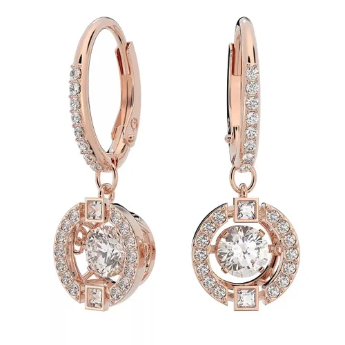 Swarovski Earrings - Sparkling Dance drop Round cut rose gold - quarz - Earrings for ladies
