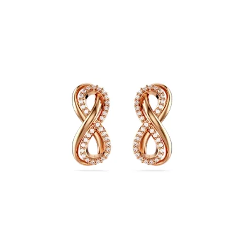 Swarovski Hyperbola Infinity Rose Gold-Tone Plated Stud Earrings